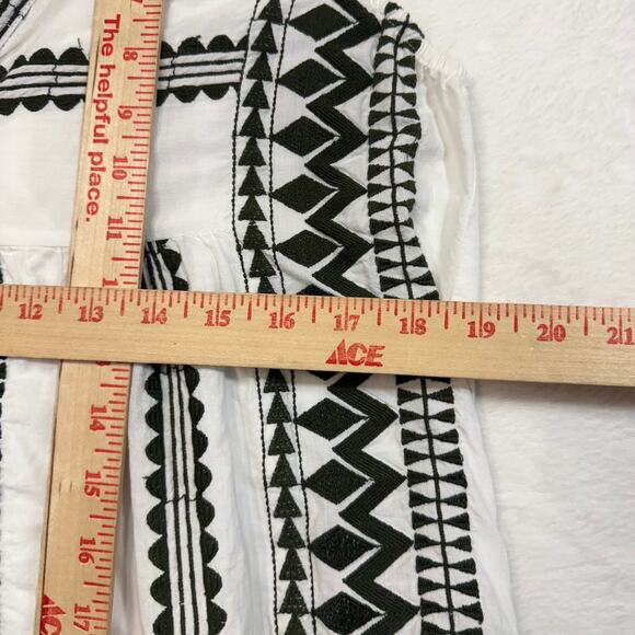 Paani S/M Cotton Summer Dress Mini Embroidered White Beach Greek Boho Elegant - Picture 7 of 11